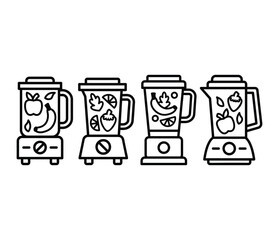 detox smoothie juice fruit icons vector design simple flat illustration collection sets