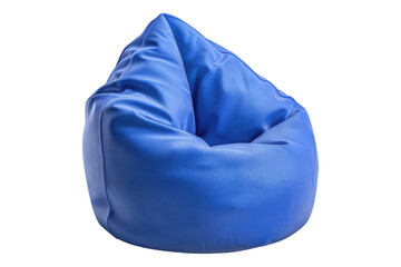 Blue bean bag chair isolated on transparent background