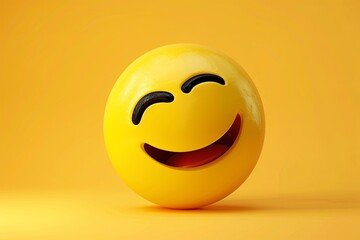 Fototapeta premium Winking face. Large size yellow smile emoji