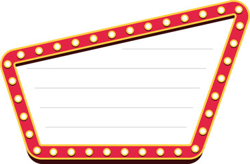 Retro lightbox billboard template, Rectangle banner advertising, promotion and sale signs. Movie theater light frames.