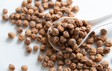 dried tiner nuts top view isolated