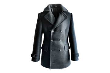 Classic pea coat elegance stylish isolated on transparent background