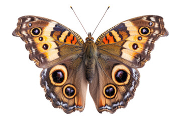 Common buckeye butterfly isolated on transparent background