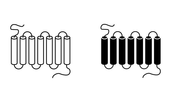Illustration of G protein-coupled receptor or GPCR, the most receptor found in human icon vector