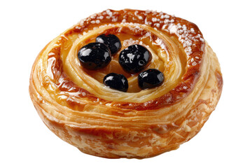 Danish pastry isolated on transparent background