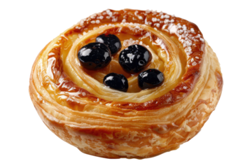Danish pastry isolated on transparent background
