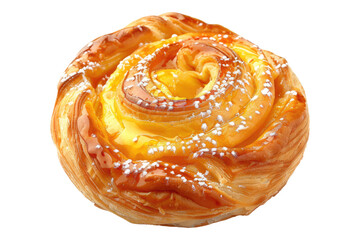 Danish pastry isolated on transparent background