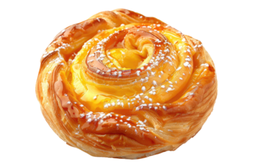 Danish pastry isolated on transparent background