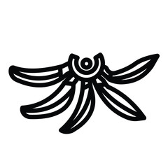 Banana fruit group icon illustration with black outline isolated on square white background. Simple flat cartoon styled healthy natural food drawing.