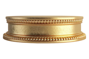 Empty golden podium isolated on transparent background
