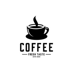 A cup of coffee logo On white background 