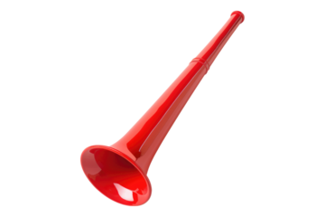 Red vuvuzela isolated on transparent background