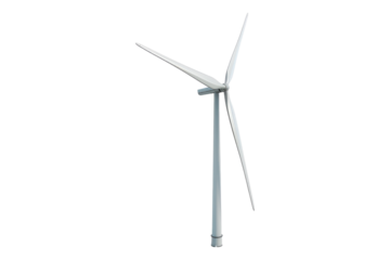 Wind turbine isolated on transparent background