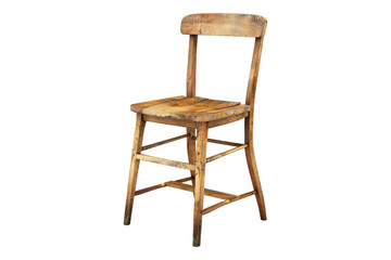 Wooden chair isolated on transparent background