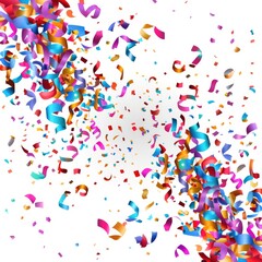 Obraz premium A burst of colorful confetti on a white background