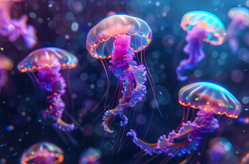 Naklejka premium jellyfish in the aquarium