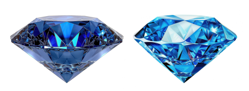 blue diamond isolated on a transparent background - Powered by Adobe