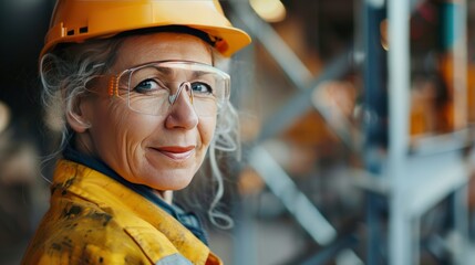 Senior woman in protective workwear looking at camera 