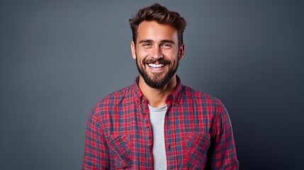 Obraz premium Smiling young bearded 