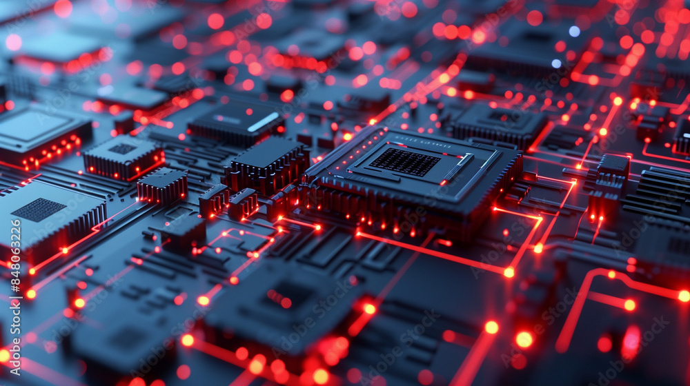 Aufkleber modern internet data network futuristic technology background digital tech wallpaper
