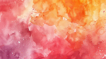 Fototapeta premium Orange and Cherry red watercolor texture