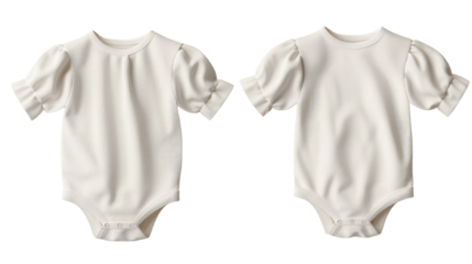 white Romper kid mockup design cut out transparent isolated on white background PNG file