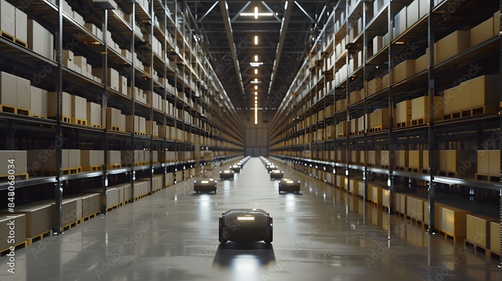 Poster Automated Warehouse with Delivery Robots