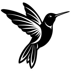 Fototapeta premium Hummingbird Silhouette Vector Illustration