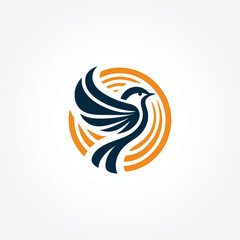 Naklejka premium Vector Flying bird logo illustration on white background.