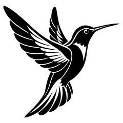 Obraz premium Hummingbird Silhouette Vector Drawing