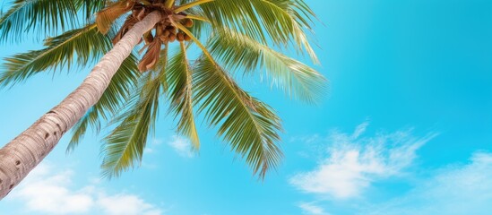 Coconut tree. Creative banner. Copyspace image