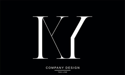KY, YK Abstract Letters Logo Monogram Design Font Vector Initials