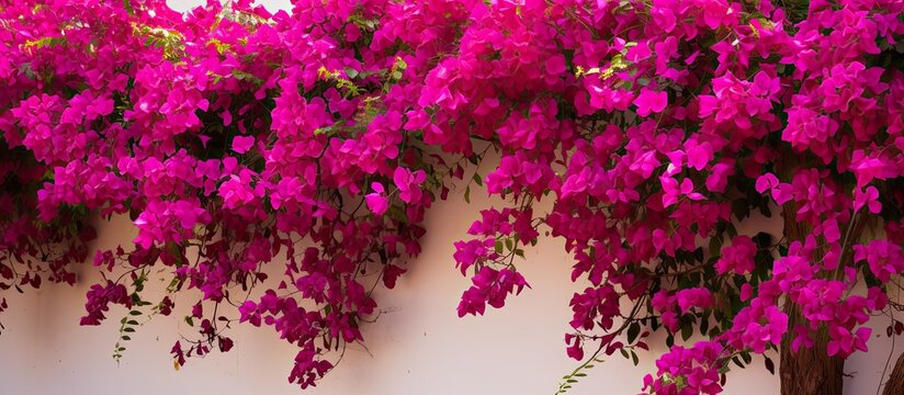 blooming bougainvillea Magenta bougainvillea flowers bougainvillea flowers as a background floral background. Creative banner. Copyspace image