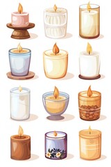 A collection of colorful candles in different shapes, great for decorative purposes or as a gift idea