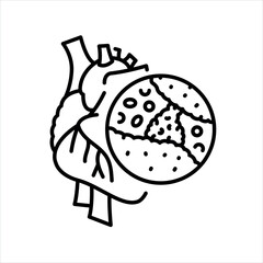 Infarct line black icon. Signs for web page