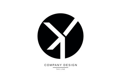 KY, YK Abstract Letters Logo Monogram Design Font Vector Initials