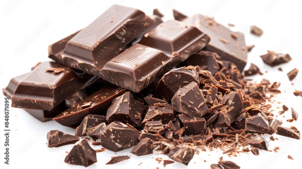 Poster isolated chocolate on a white background with a clipping path