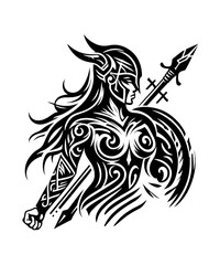 Fototapeta premium Viking Shield Maiden Warrior 