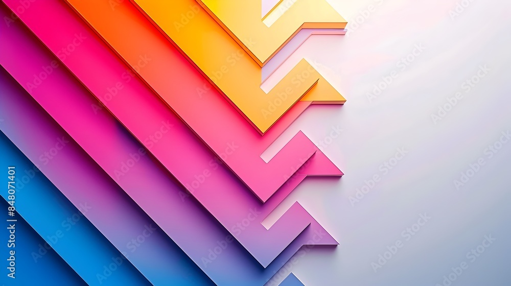 Poster colorful geometric abstract pattern with triangular shapes and gradient backgrounds