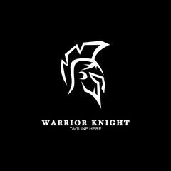 Modern spartan warrior logo vector template. The symbol of a strong knight. Hero vector illustration.