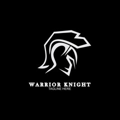 Modern spartan warrior logo vector template. The symbol of a strong knight. Hero vector illustration.