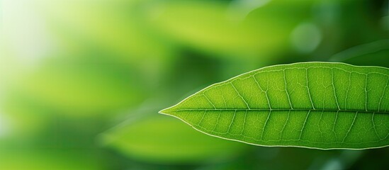 Close up nature green leaf texture background Shallow depth of field. Creative banner. Copyspace image