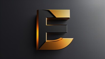 A golden letter E on a dark background, useful for designs and graphics