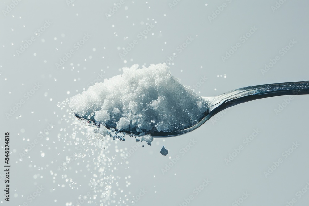 Aufkleber a spoonful of sugar placed on a table with a flat surface, ready for use