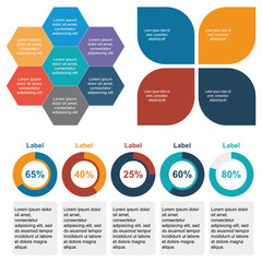 Set of vector  infographic diagram templates. 
