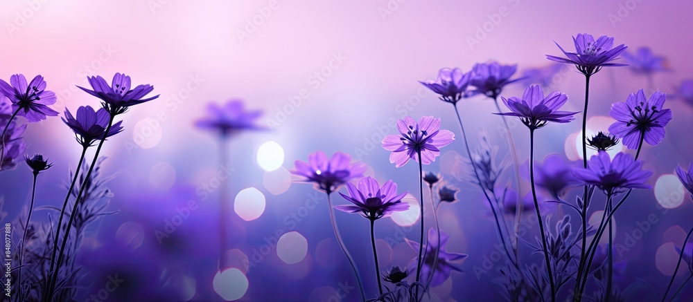Aufkleber background image purple flowers taken backlit the image is clear at some points. creative banner. co