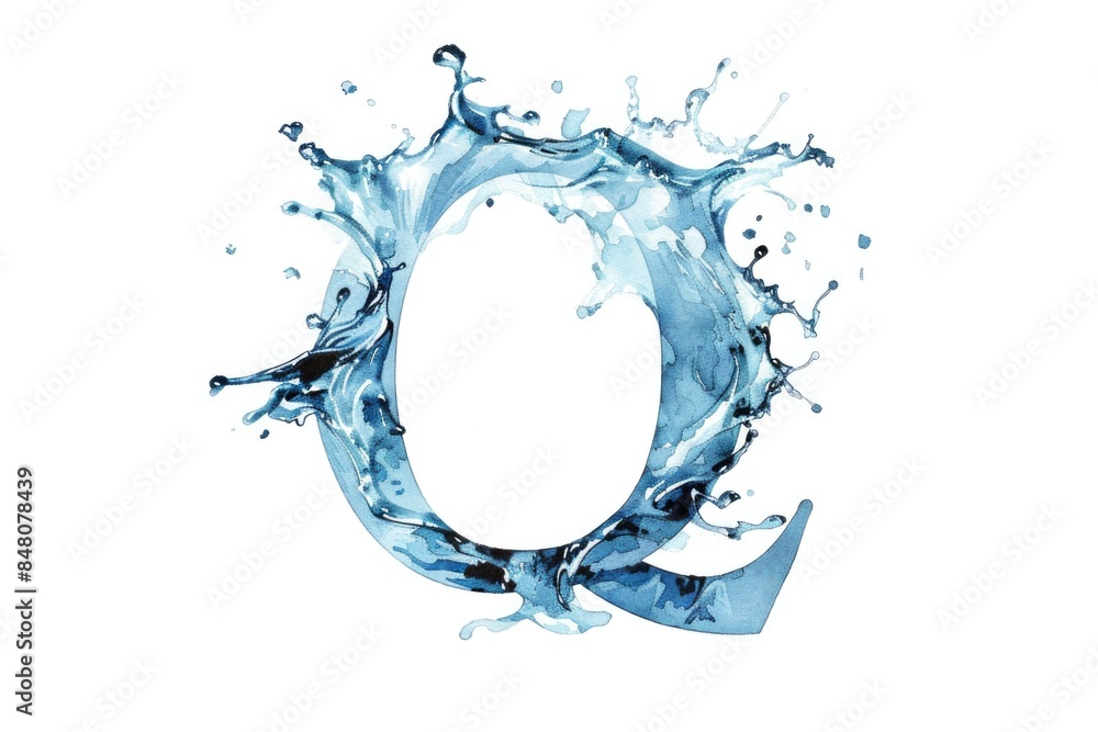 Poster a close-up image of water droplets forming the shape of a capital o