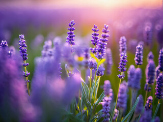 Lavender Field with Text Overlay Area.