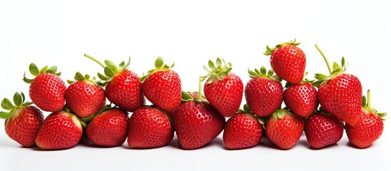 strawberries on a white background. Creative banner. Copyspace image