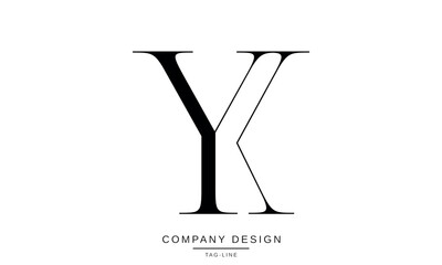 YK, KY Abstract Letters Logo Monogram design Font Vector Initials Symbol